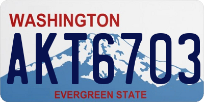WA license plate AKT6703