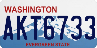 WA license plate AKT6733