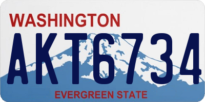 WA license plate AKT6734