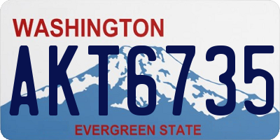 WA license plate AKT6735