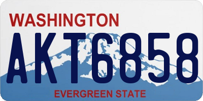 WA license plate AKT6858