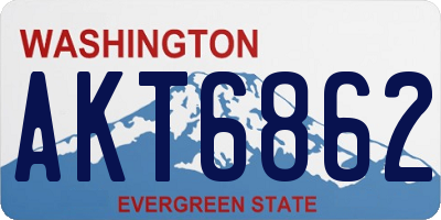 WA license plate AKT6862