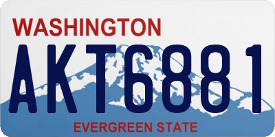 WA license plate AKT6881