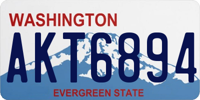 WA license plate AKT6894