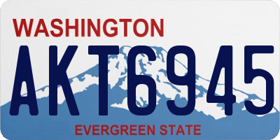 WA license plate AKT6945