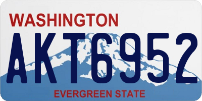 WA license plate AKT6952