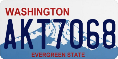 WA license plate AKT7068