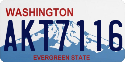WA license plate AKT7116