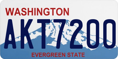 WA license plate AKT7200