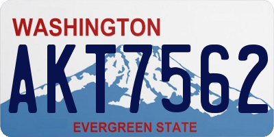 WA license plate AKT7562