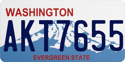 WA license plate AKT7655