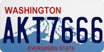 WA license plate AKT7666