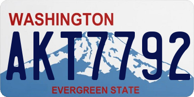 WA license plate AKT7792