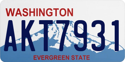 WA license plate AKT7931