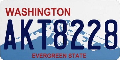 WA license plate AKT8228
