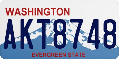 WA license plate AKT8748