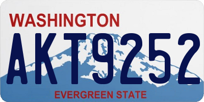 WA license plate AKT9252
