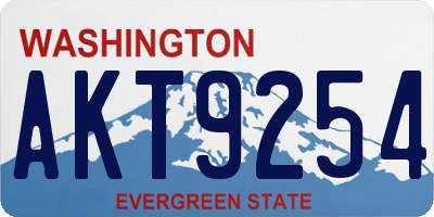 WA license plate AKT9254
