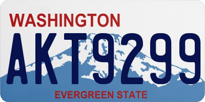 WA license plate AKT9299
