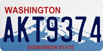WA license plate AKT9374