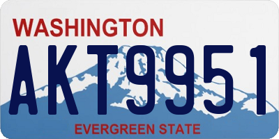 WA license plate AKT9951