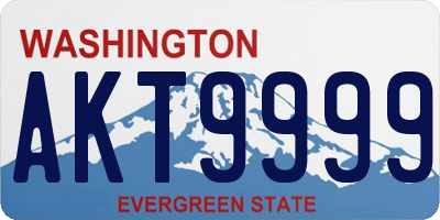 WA license plate AKT9999