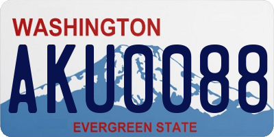 WA license plate AKU0088