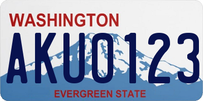 WA license plate AKU0123