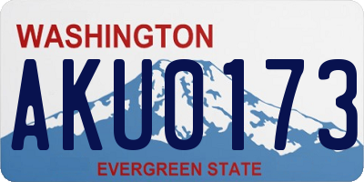 WA license plate AKU0173