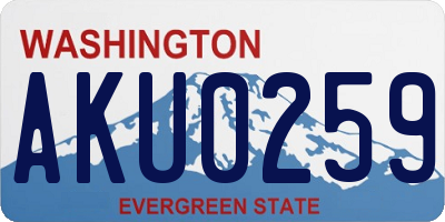 WA license plate AKU0259