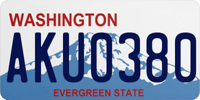 WA license plate AKU0380