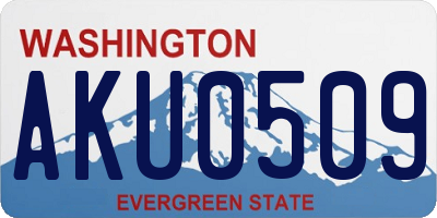 WA license plate AKU0509