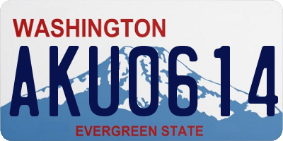 WA license plate AKU0614