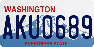 WA license plate AKU0689