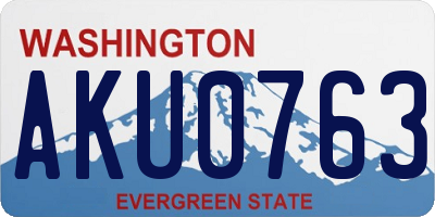 WA license plate AKU0763
