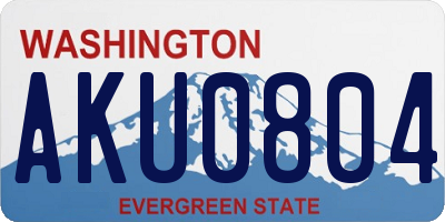 WA license plate AKU0804
