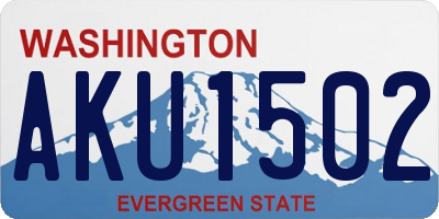 WA license plate AKU1502