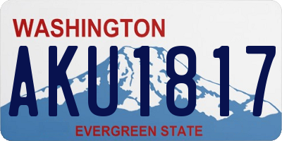 WA license plate AKU1817