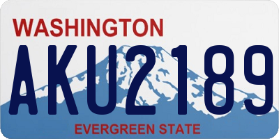 WA license plate AKU2189