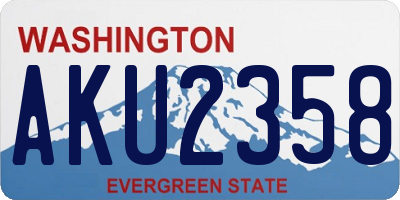 WA license plate AKU2358