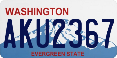 WA license plate AKU2367