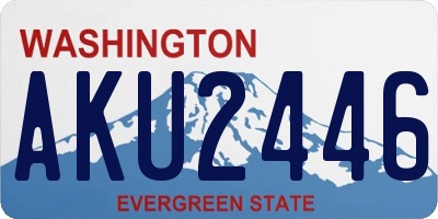 WA license plate AKU2446