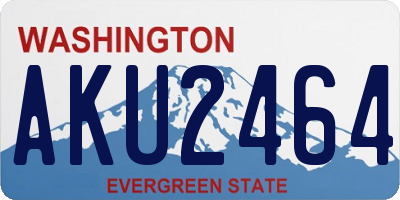 WA license plate AKU2464