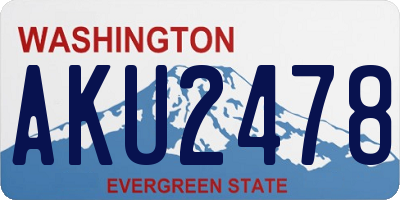 WA license plate AKU2478