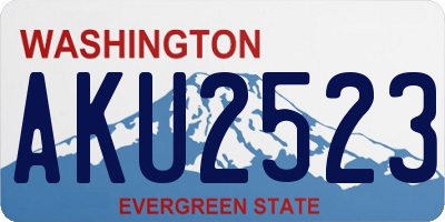 WA license plate AKU2523
