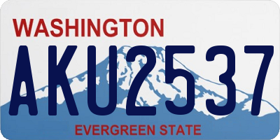 WA license plate AKU2537