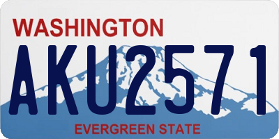 WA license plate AKU2571