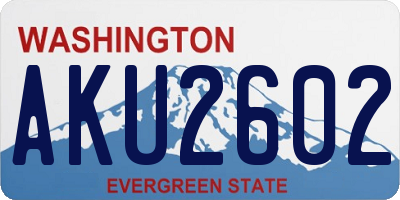 WA license plate AKU2602