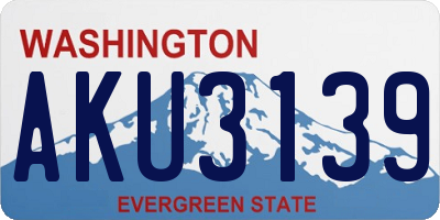 WA license plate AKU3139