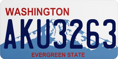 WA license plate AKU3263